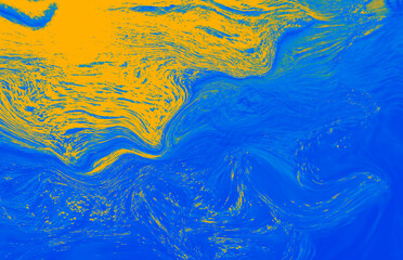 abstract pattern yellow-blue wave curve ocean