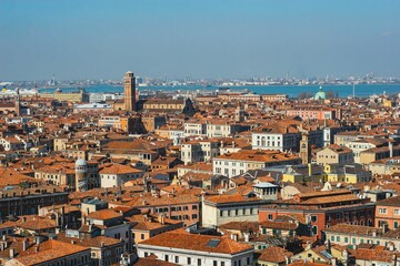 Cityscape Venice surrounded by buildings