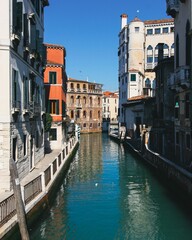 Cityscape Venice surrounded by buildings