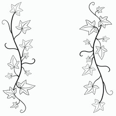 Floral ivy drawing decorative ornament flat design. - 767983393
