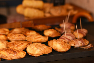 Krakow. Traditional cheese snack. Polish delicacy