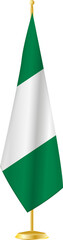 Nigeria flag on a flag stand.