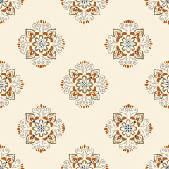 Ikat floral paisley embroidery. Ikat ethnic oriental seamless pattern is traditional. Aztec-style abstract. design for texture, fabric, clothing, wrapping, wallpaper
