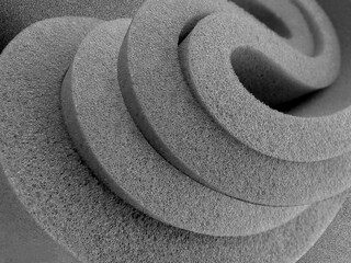 beautiful spiral style gray sponge foam roll - obrazy, fototapety, plakaty