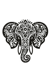 Elephant mandala svg, laser cut mandala dxf, elephant stencil dxf, elephant art svg, Elephant Silhouette, Elephant Cricut, Elephant cut file