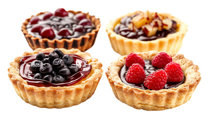 Tempting Set of Bakewell Tart Slices on Transparent Background - Classic British Pastry Delights for Gourmet Connoisseurs