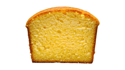 Fototapeta premium A Plain Vanilla Cake Slice Isolated on a Transparent Backdrop (A PNG Cutout)