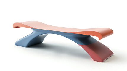 New style  bench isolated background, modern design, comfortable relaxation option.