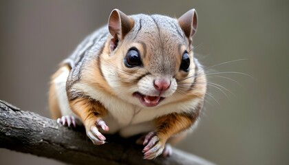 Naklejka na ściany i meble A Flying Squirrel With Its Cheeks Bulging With See