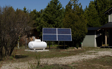 solar panel and gas zeppelin to generate clean energy for a house