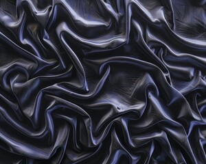 Obraz premium Plush black velvet in a luxurious texture illustration, depth and elegance ,3D render