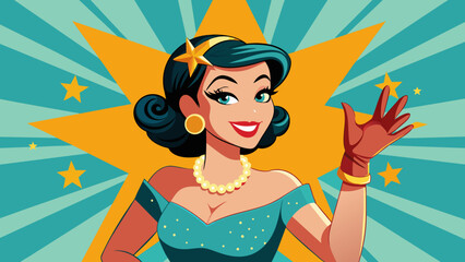 winking girl is showing ok sign with speech bubble