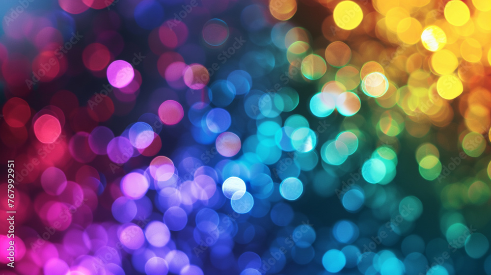 Canvas Prints Rainbow colorful shiny defocused abstract lights. Generative Ai