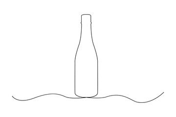 Vector continuous one line drawing of bottle water line art drink isolated on white background.
