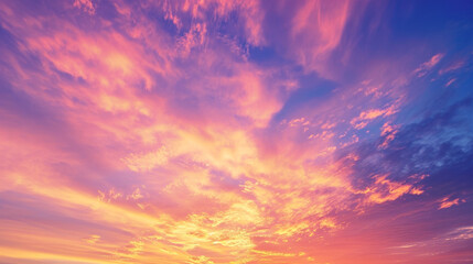 Fototapeta na wymiar Abstract vivid sky at sunset. Generative Ai