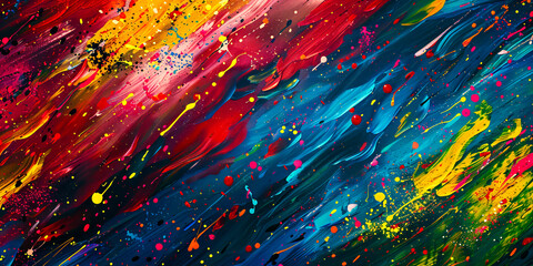 Colorful Abstract Paint Splash, Artistic Grunge Background, Creative Watercolor and Ink Design