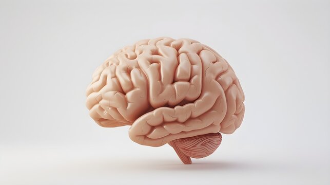 3d render of brain on white background