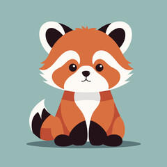 Cute red panda cartoon illustration vector design