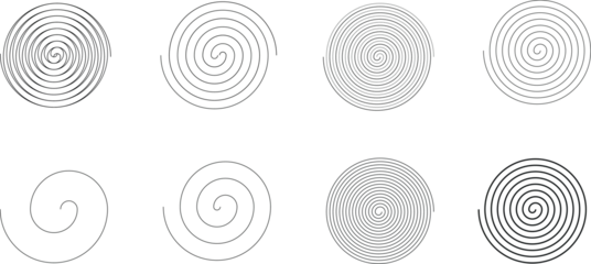 Fotobehang Equally spaced spiral line pack, editable stroke path vector illustration  © Vova