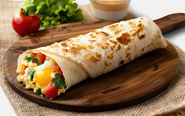 Gourmet Egg Burrito,created with Generative AI tecnology.