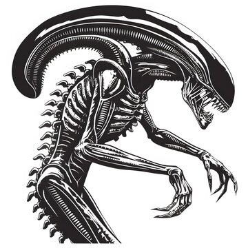xenomorph on White Background