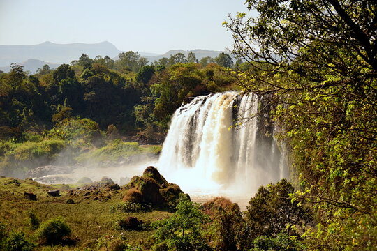 The Blue Nile Falls are waterfalls located in Ethiopia. Known as Tis Issat or Tissisat in Amharic, they are located in the first part of the river, about 30 km from the town of Bahir Dar and Lake Tana