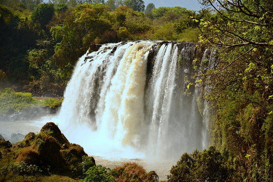 The Blue Nile Falls are waterfalls located in Ethiopia. Known as Tis Issat or Tissisat in Amharic, they are located in the first part of the river, about 30 km from the town of Bahir Dar and Lake Tana