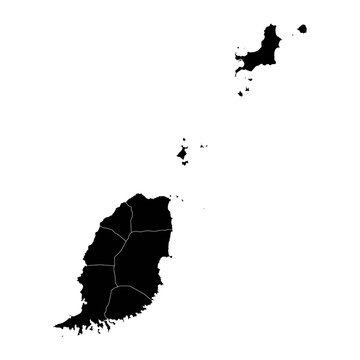 Grenada map with administrative divisions. Vector illustration.