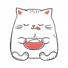 A charming and minimalist kawaii logo for a cat food brand.