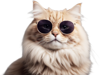 animal long concept hair straight pussycat highland white fluffy gray background cool sunglasses cat portrait fashion photo style studio glasses funny pretty adorable beautiful beauty cute domestic