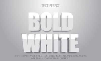 White Bold 3d editable text effect style