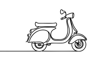 Line of Motorcycle-continuous one line drawing.