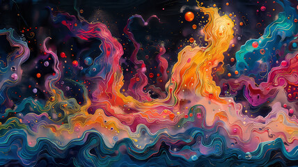 Obraz premium Regular, psychedelic wobbles,generative ai