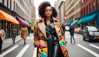 Fashion Forward Black Woman Donning A Statement Tr