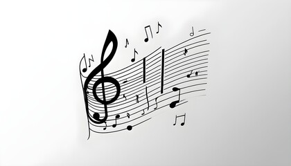 Continuous Music Line Art Note Vector Sketch Illus