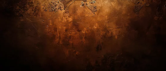 Foto op Plexiglas Dark brown background with the texture of an old damaged wall. Abstract grunge ultrawide gradient exclusive background. Perfect for design, banners, wallpapers, templates, creative projects, desktop © Life Background