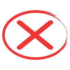 Obraz premium Hand Drawn Check And Wrong Mark