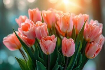 Spring of  tulip bouquet.