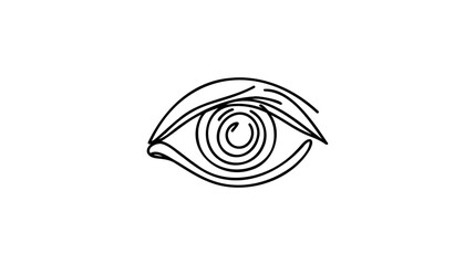 Vector illustration of human eye. Modern one line art. Can be use as home decor such as posters, wallpapers, tattoo, tee shirt print or embroidery and as social media design.
