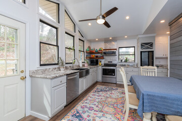grey modern updated kitchen 