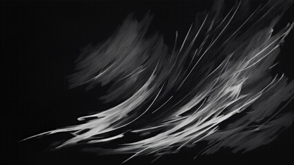 Obraz premium Black and silver ink brush stroke Black background