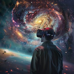 Virtual reality journey to the edge of the observable universe - obrazy, fototapety, plakaty