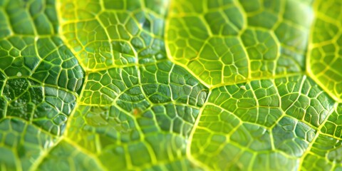microscope cells of a green leaf 
