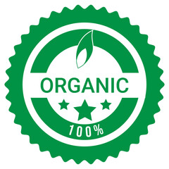 100% organic icon product label isolated on white with transparent png vector illustration-14