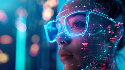 Futuristic AI technology redefining digital user management privacy - obrazy, fototapety, plakaty