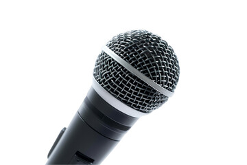 Isolated microphone on white background for recording music and speech in studio