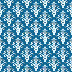 Fototapeta premium ikat seamless pattern. Indigo, Textile design, fabric pattern, indigo blue and white color