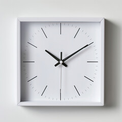 A square wall clock on a white background



