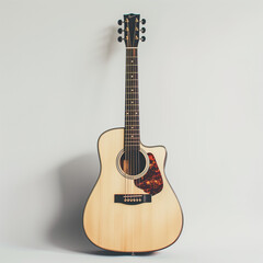 Obraz premium Acoustic guitar on a white background 