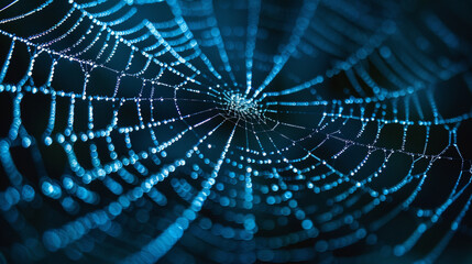 a spider web seamlessly blending into a visual metaphor of a network. Develop this into a backdrop background illustration capturing both natural and digital elements